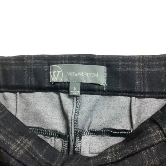 Wit And Wisdom Plaid Checkered Cropped Pant Size 6 Office Career - Picture 3 of 7